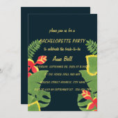 Invitation du Jardin tropical Bachelorette Party (Devant / Derrière)