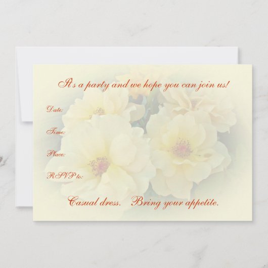 Invitation du Jaune Roses Party (Dos)