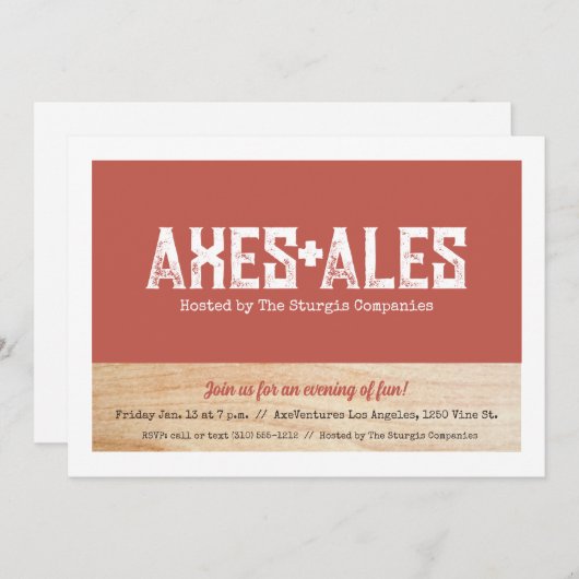 Invitation Du Jeu De Jeu Ax (Devant / Derrière)