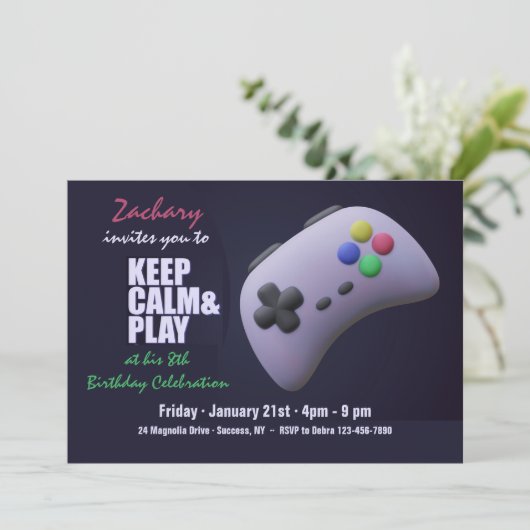 Invitation du jeu vidéo (Debout devant)