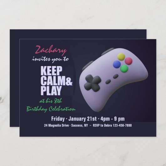 Invitation du jeu vidéo (Devant / Derrière)