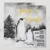 Invitation du Jingle & Mingle Watercolor Penguins (Devant / Derrière)