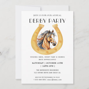 Invitation du Jockey Derby Party de la course de c