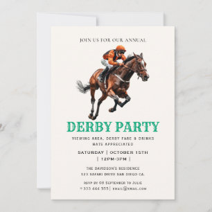 Invitation du Jockey Derby Party de la course de c