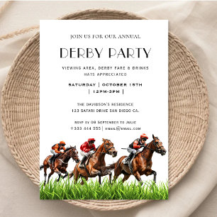 Invitation du Jockey Derby Party de la course de c