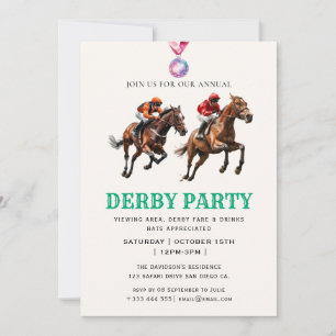 Invitation du Jockey Derby Party de la course de c