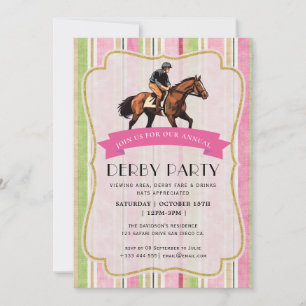 Invitation du Jockey Derby Party de la course de c