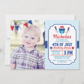 Invitation Du Jour D'Anniversaire Du 4 Juillet (Devant)