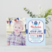 Invitation Du Jour D'Anniversaire Du 4 Juillet (Debout devant)