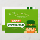 Invitation du jour de jeune St Patrick de lutin (Devant / Derrière)
