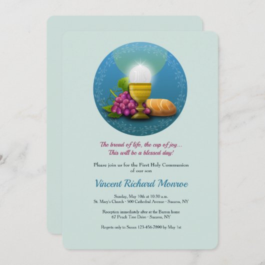 Invitation du jour de la communion (Devant / Derrière)