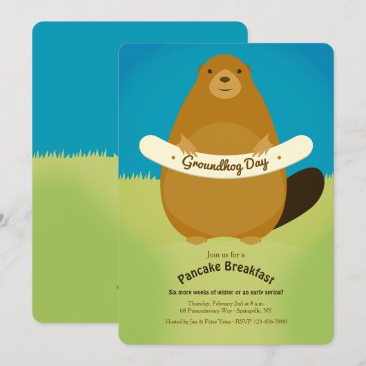 Invitation du jour de la marmotte (Devant / Derrière)