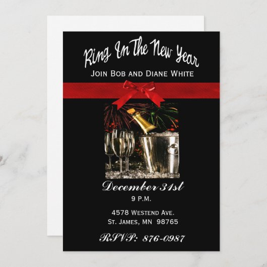 Invitation du Jour de l'An (Devant / Derrière)