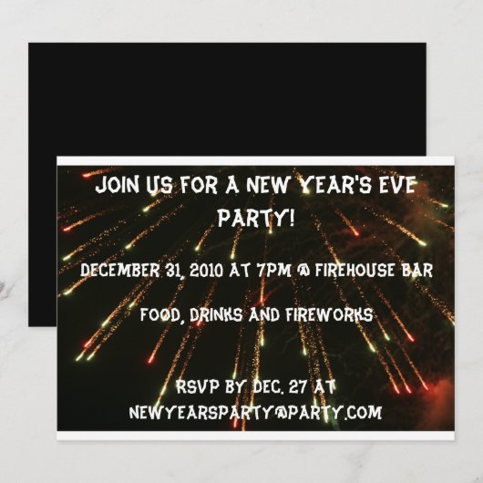 Invitation du Jour de l'An (Devant / Derrière)