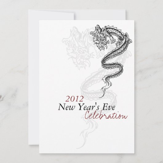 Invitation du Jour de l'An du Dragon 2012 (Dos)