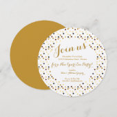 Invitation du Jour de l'An Gold Glam (Devant / Derrière)