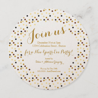 Invitation du Jour de l'An Gold Glam