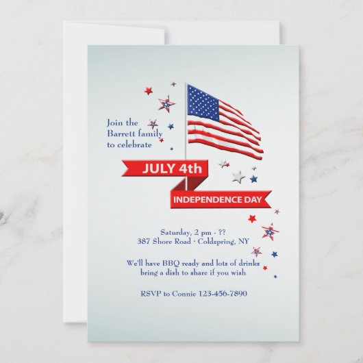 Invitation du Jour de l'Indépendance (Devant)