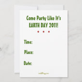 Invitation du Jour de l'terre partie (Dos)