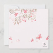 Invitation du jour de mère de pré de papillon (Dos)