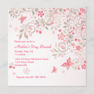 Invitation du jour de mère de pré de papillon