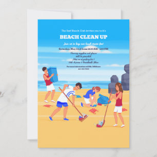 Invitation du jour de nettoyage de plage