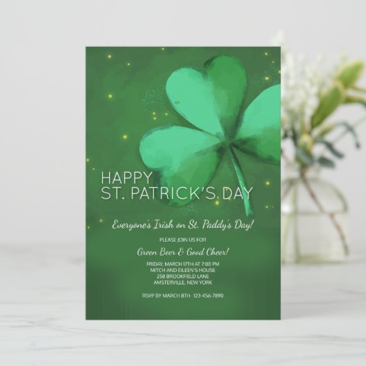 Invitation du jour de St Patrick d'aquarelle (Debout devant)