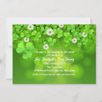 Invitation du jour de St Patrick de trèfle de