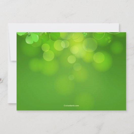 Invitation du jour de St Patrick de trèfle de (Dos)