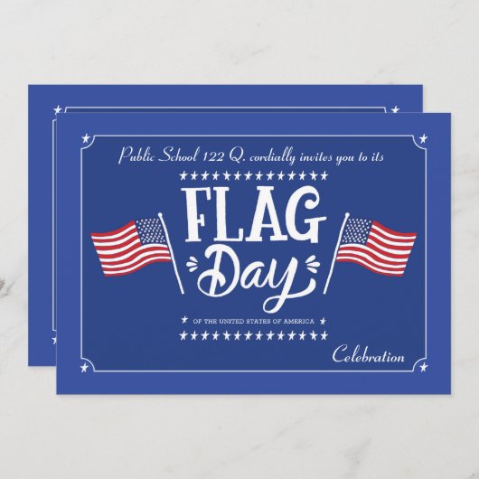 Invitation du jour du drapeau (Devant / Derrière)