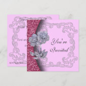 Invitation Du Joyau Des Fleurs De Diamant (Devant / Derrière)