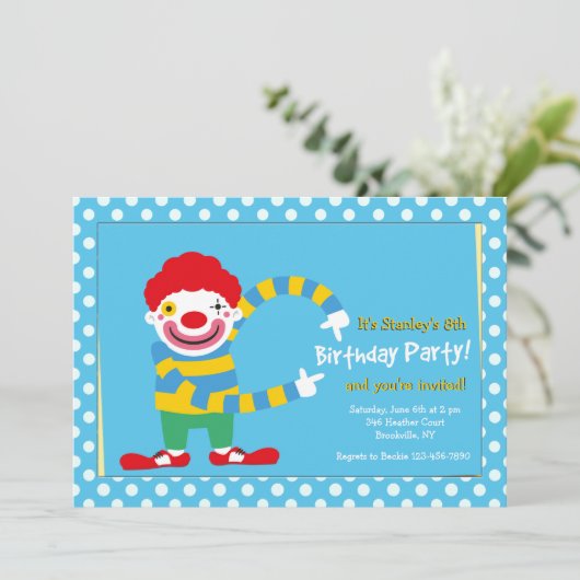 Invitation du joyeux clown deux (Debout devant)