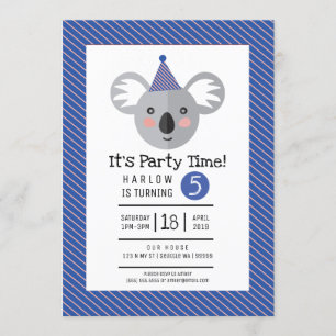 Invitation du Koala Anniversaire de enfant Party