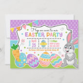 Invitation du lapin de Pâques pour enfants (Devant)
