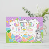 Invitation du lapin de Pâques pour enfants (Debout devant)