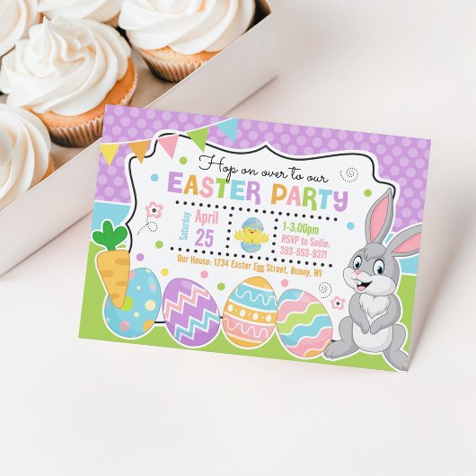 Invitation du lapin de Pâques pour enfants