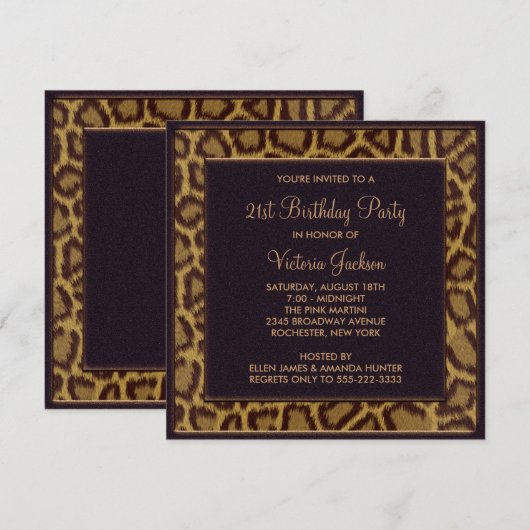 Invitation du Leopard 21e anniversaire (Devant / Derrière)