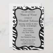 Invitation du léopard de Zèbre gris noir (Dos)