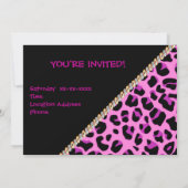 Invitation du léopard rose sweet sixteen (Dos)