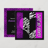 Invitation du Leopard Zebra Print Purple Graduatio (Devant / Derrière)