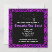 Invitation du Leopard Zebra Print Purple Graduatio (Dos)