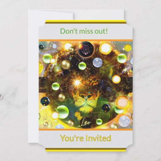 Invitation du Lion du Zodiaque Léo (Devant)