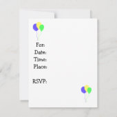 Invitation du Little Green Dinosaur Party (Dos)