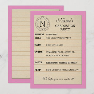 Invitation du livre rose de la partie de remise de