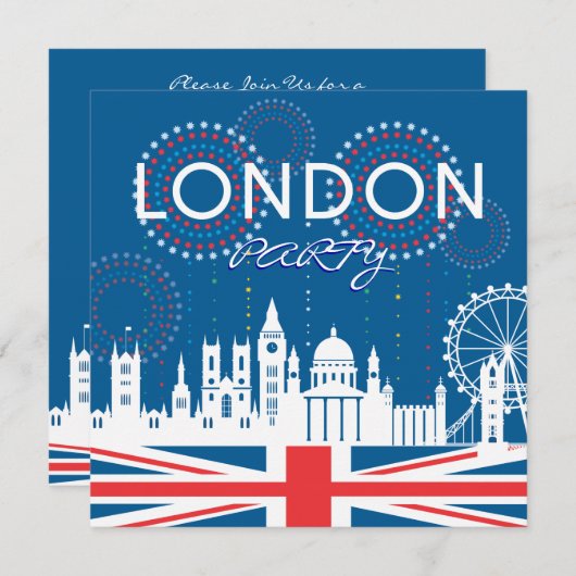 Invitation du London Party (Devant / Derrière)