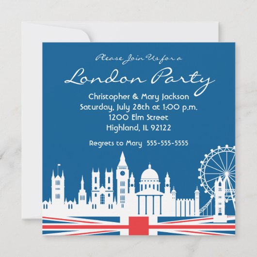 Invitation du London Party (Dos)