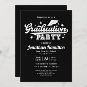 Invitation du Lycée Black Graduation Party (Devant / Derrière)