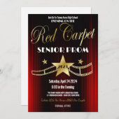 Invitation du lycée Hollywood Red Carpet Prom (Devant / Derrière)