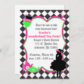 Invitation du Mad Tea Party d'Alice (Devant / Derrière)