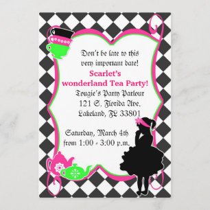 Invitation du Mad Tea Party d'Alice
